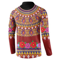 Greenland Costume Button Sweatshirt Tradional Kalaallisuut Pattern