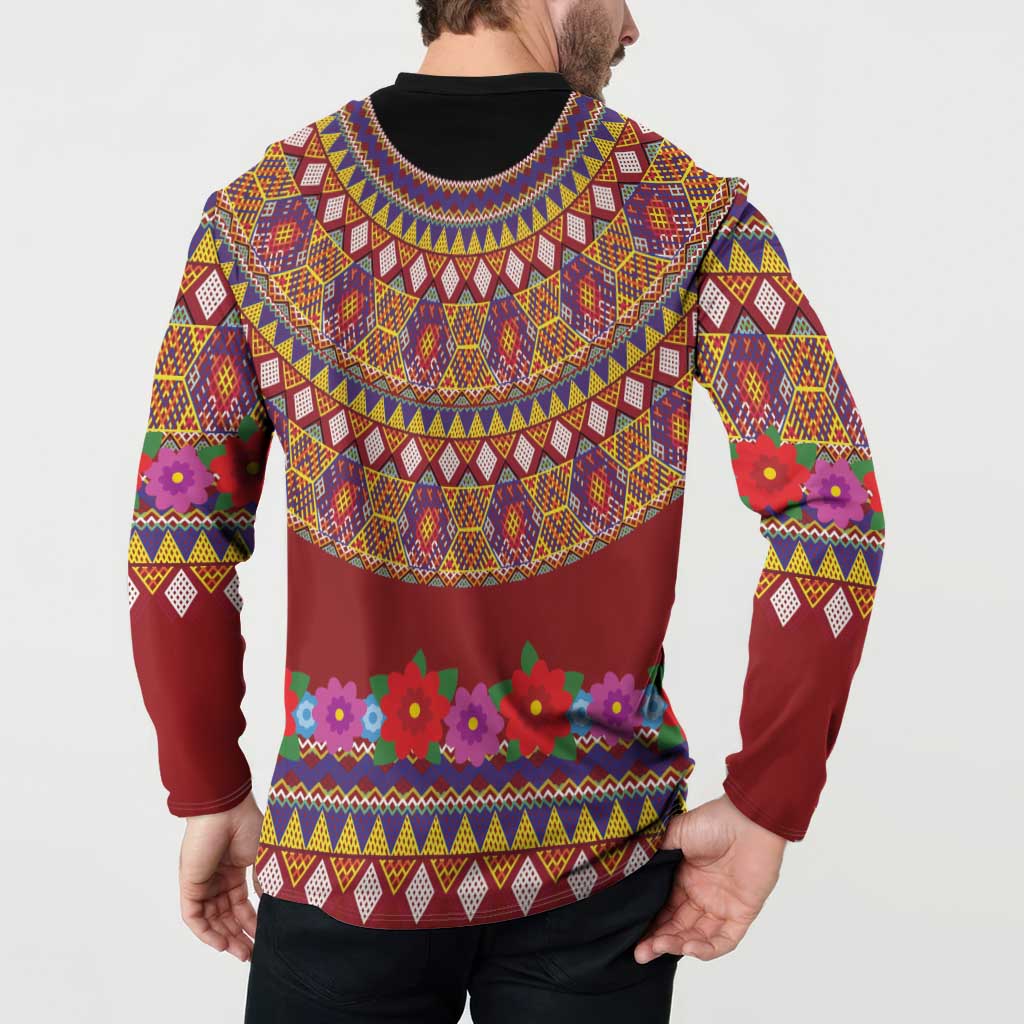 Greenland Costume Button Sweatshirt Tradional Kalaallisuut Pattern