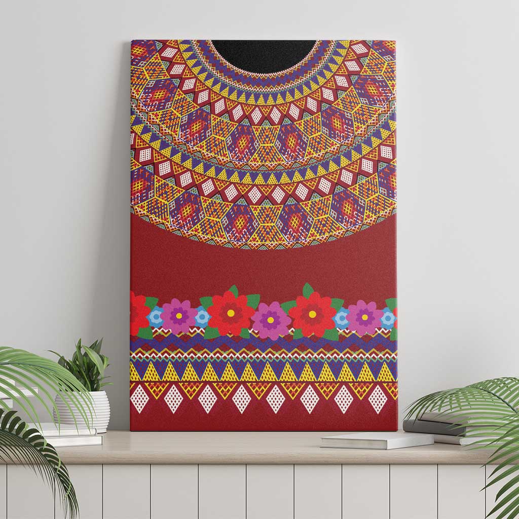 Greenland Costume Canvas Wall Art Tradional Kalaallisuut Pattern