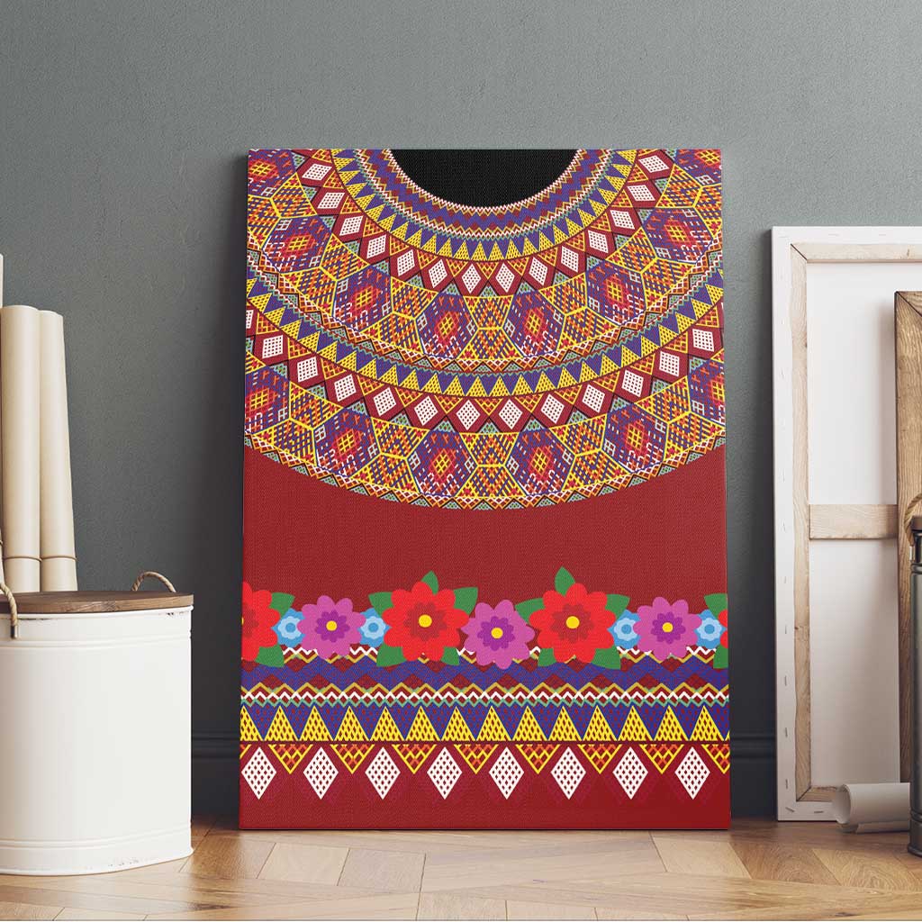 Greenland Costume Canvas Wall Art Tradional Kalaallisuut Pattern