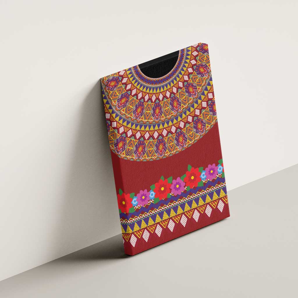 Greenland Costume Canvas Wall Art Tradional Kalaallisuut Pattern