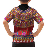 Greenland Costume Family Matching Long Sleeve Bodycon Dress and Hawaiian Shirt Tradional Kalaallisuut Pattern