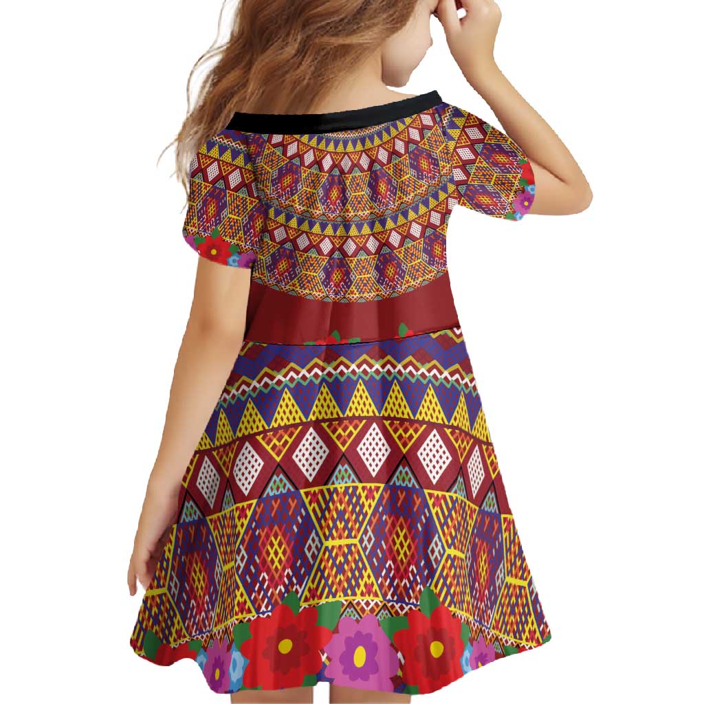 Greenland Costume Family Matching Long Sleeve Bodycon Dress and Hawaiian Shirt Tradional Kalaallisuut Pattern