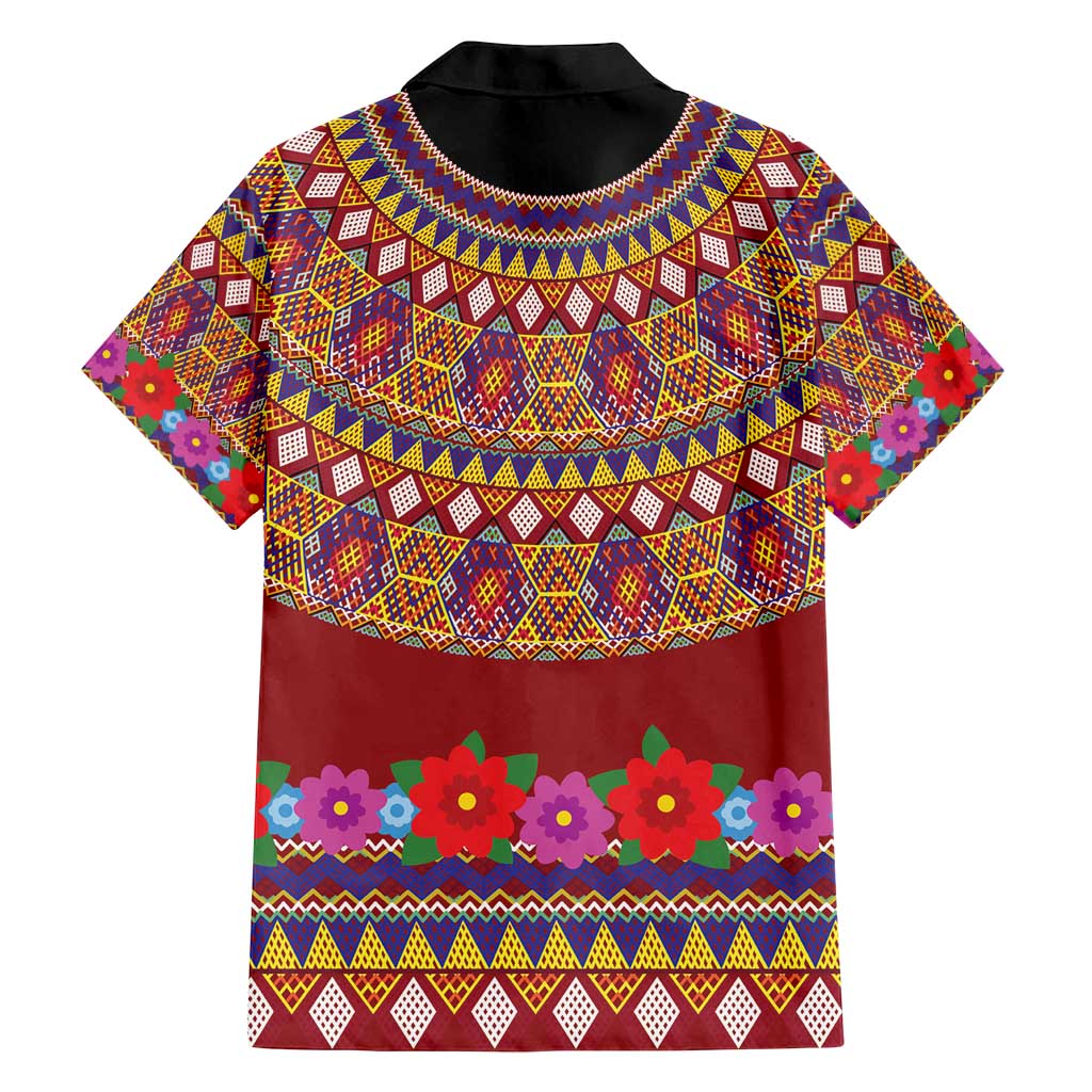 Greenland Costume Family Matching Long Sleeve Bodycon Dress and Hawaiian Shirt Tradional Kalaallisuut Pattern