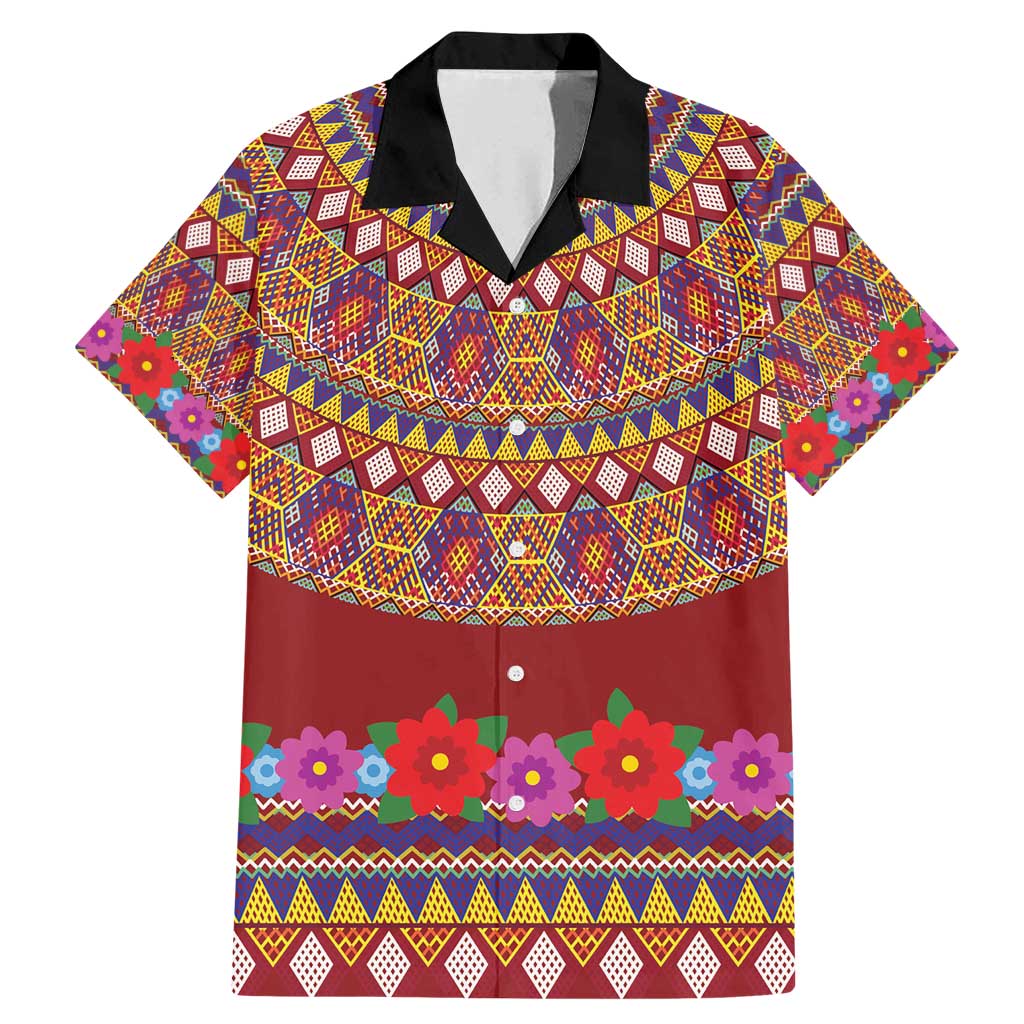 Greenland Costume Family Matching Mermaid Dress and Hawaiian Shirt Tradional Kalaallisuut Pattern