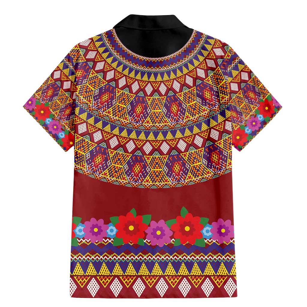 Greenland Costume Family Matching Mermaid Dress and Hawaiian Shirt Tradional Kalaallisuut Pattern