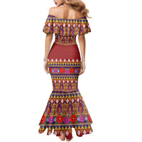Greenland Costume Family Matching Mermaid Dress and Hawaiian Shirt Tradional Kalaallisuut Pattern