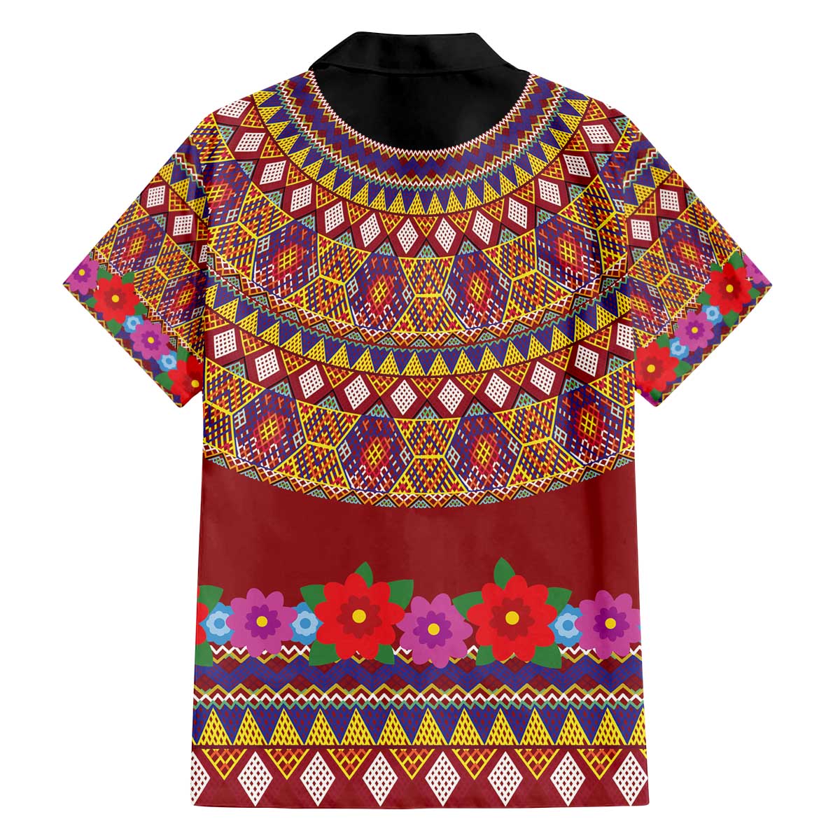 Greenland Costume Family Matching Off The Shoulder Long Sleeve Dress and Hawaiian Shirt Tradional Kalaallisuut Pattern