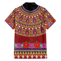 Greenland Costume Family Matching Off The Shoulder Long Sleeve Dress and Hawaiian Shirt Tradional Kalaallisuut Pattern