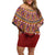 Greenland Costume Family Matching Off Shoulder Short Dress and Hawaiian Shirt Tradional Kalaallisuut Pattern