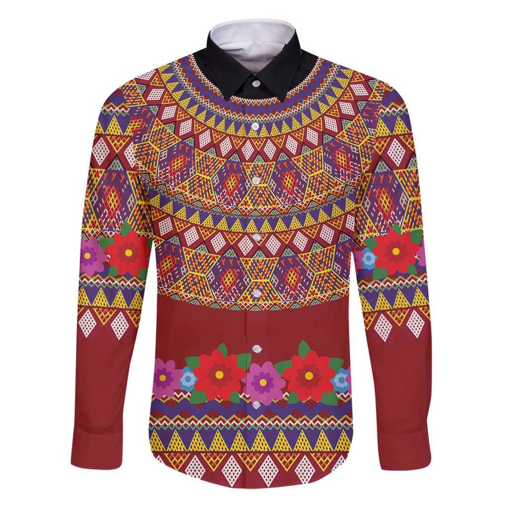 Greenland Costume Family Matching Puletasi and Hawaiian Shirt Tradional Kalaallisuut Pattern