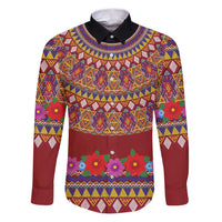 Greenland Costume Family Matching Puletasi and Hawaiian Shirt Tradional Kalaallisuut Pattern