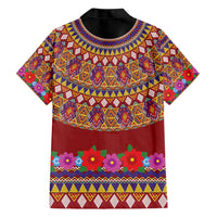 Greenland Costume Family Matching Short Sleeve Bodycon Dress and Hawaiian Shirt Tradional Kalaallisuut Pattern