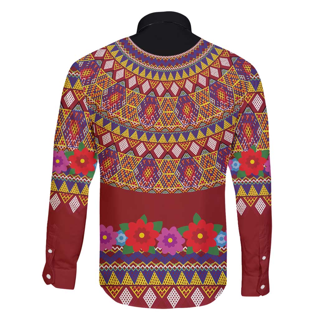 Greenland Costume Family Matching Short Sleeve Bodycon Dress and Hawaiian Shirt Tradional Kalaallisuut Pattern