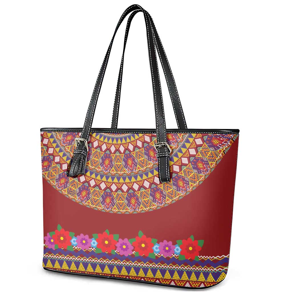 Greenland Costume Leather Tote Bag Tradional Kalaallisuut Pattern