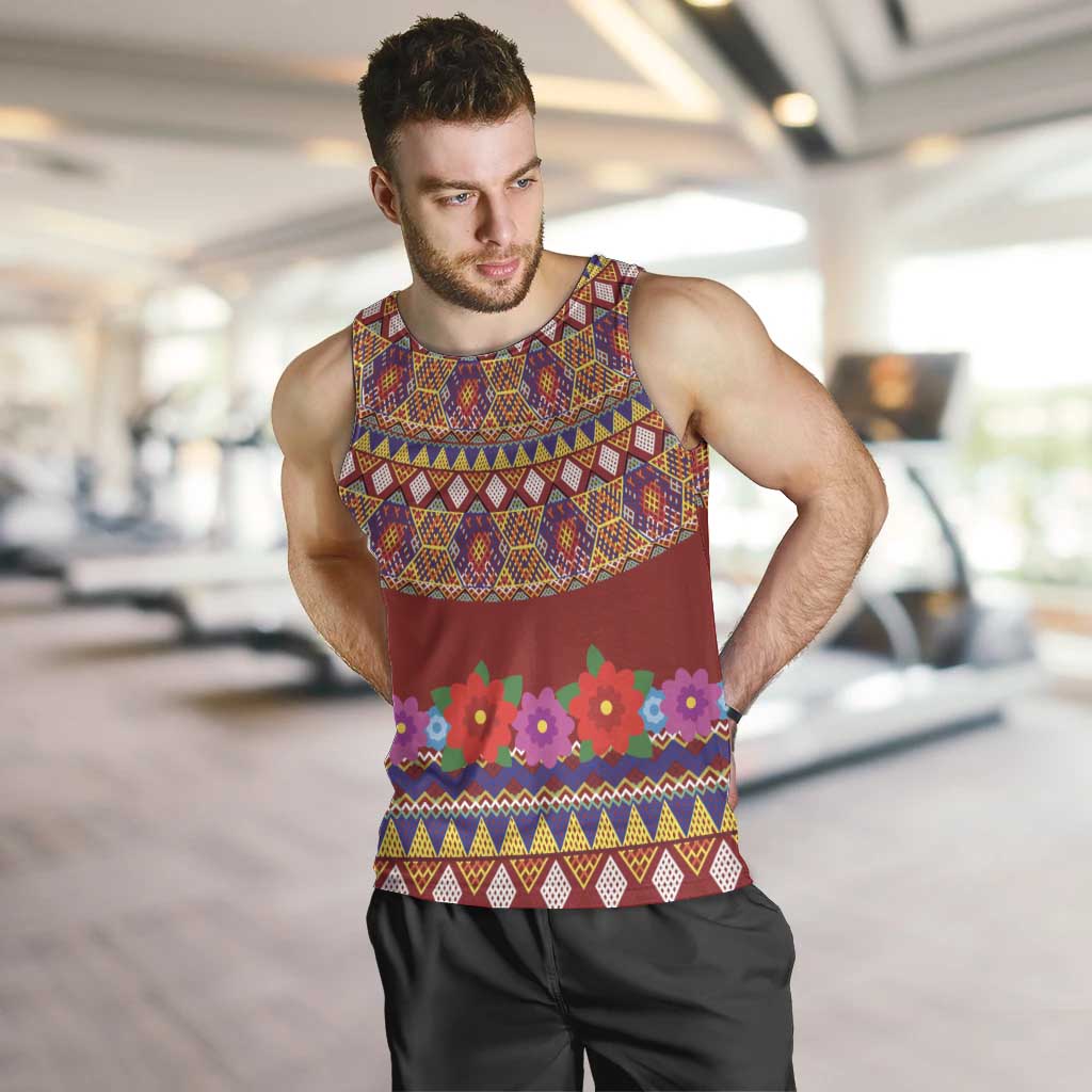 Greenland Costume Men Tank Top Tradional Kalaallisuut Pattern