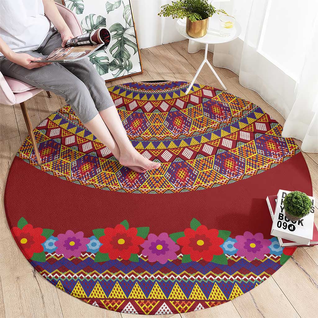 Greenland Costume Round Carpet Tradional Kalaallisuut Pattern