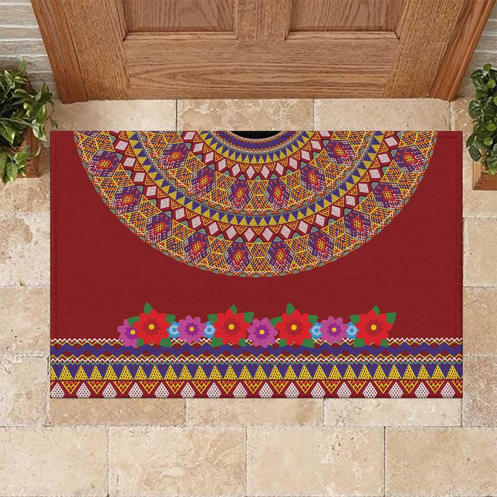 Greenland Costume Rubber Doormat Tradional Kalaallisuut Pattern