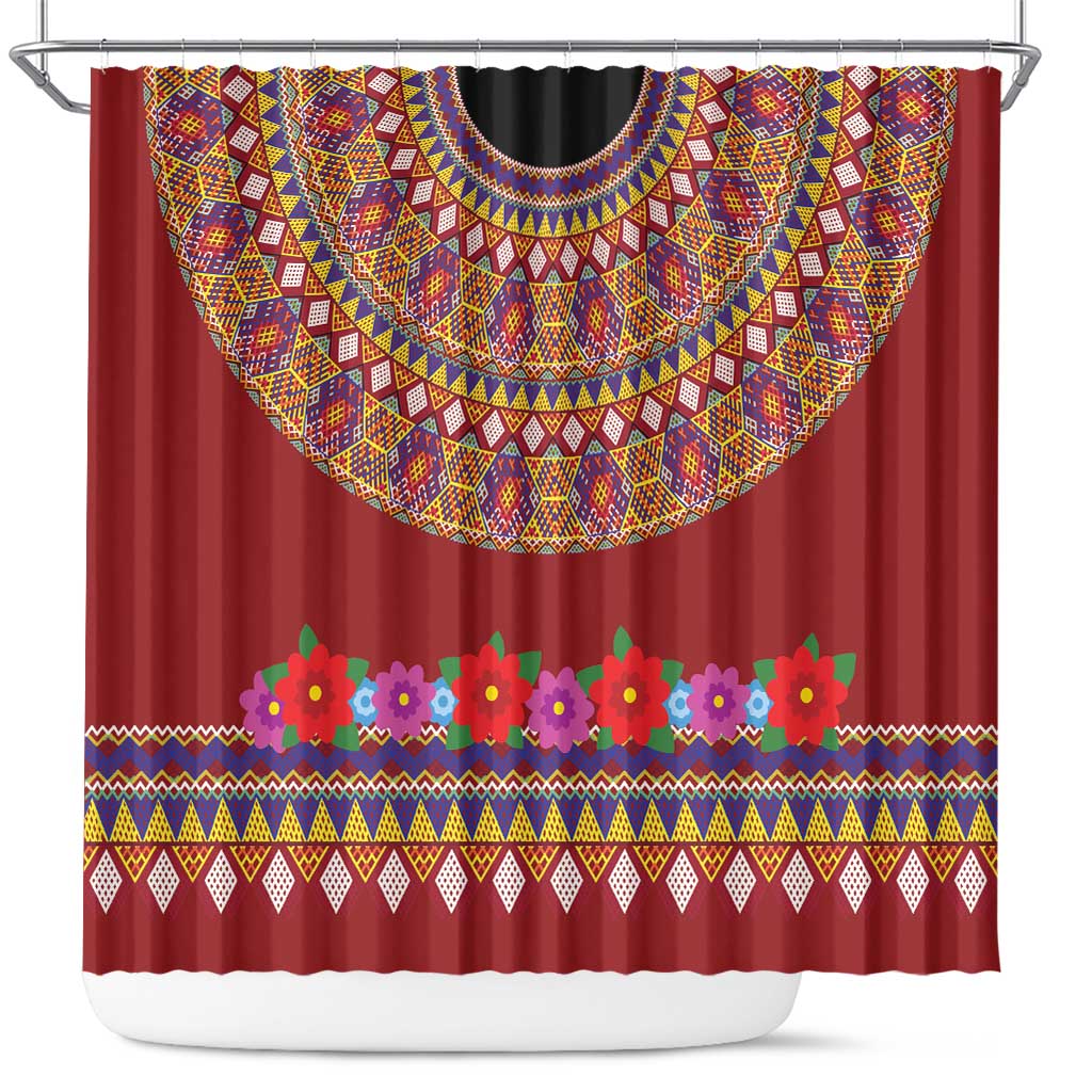 Greenland Costume Shower Curtain Tradional Kalaallisuut Pattern