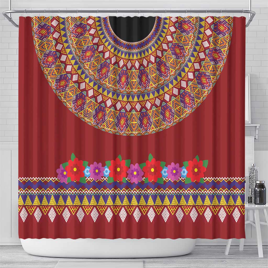 Greenland Costume Shower Curtain Tradional Kalaallisuut Pattern