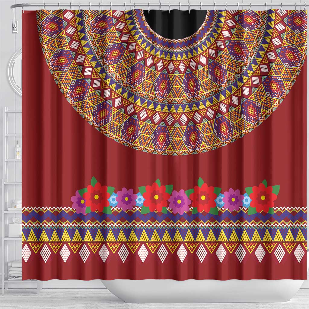 Greenland Costume Shower Curtain Tradional Kalaallisuut Pattern
