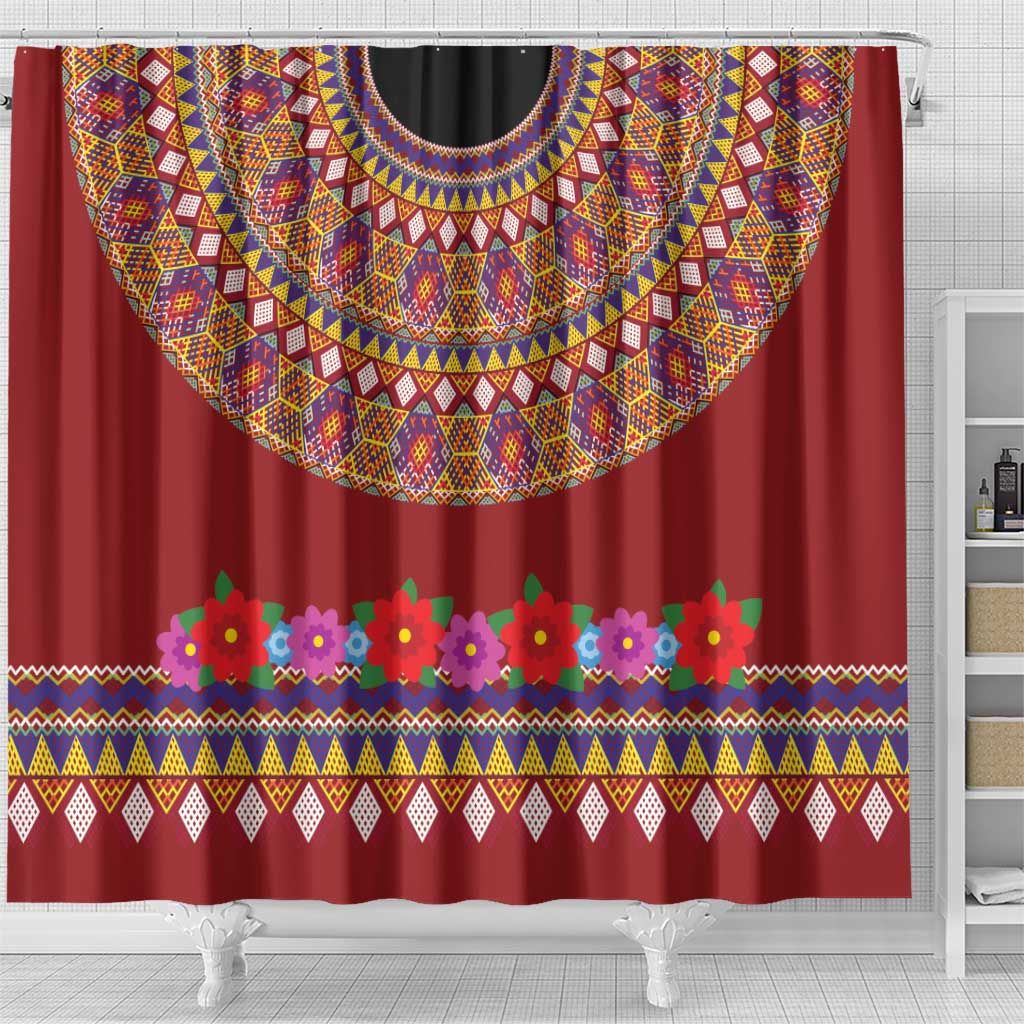Greenland Costume Shower Curtain Tradional Kalaallisuut Pattern
