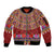 Greenland Costume Sleeve Zip Bomber Jacket Tradional Kalaallisuut Pattern