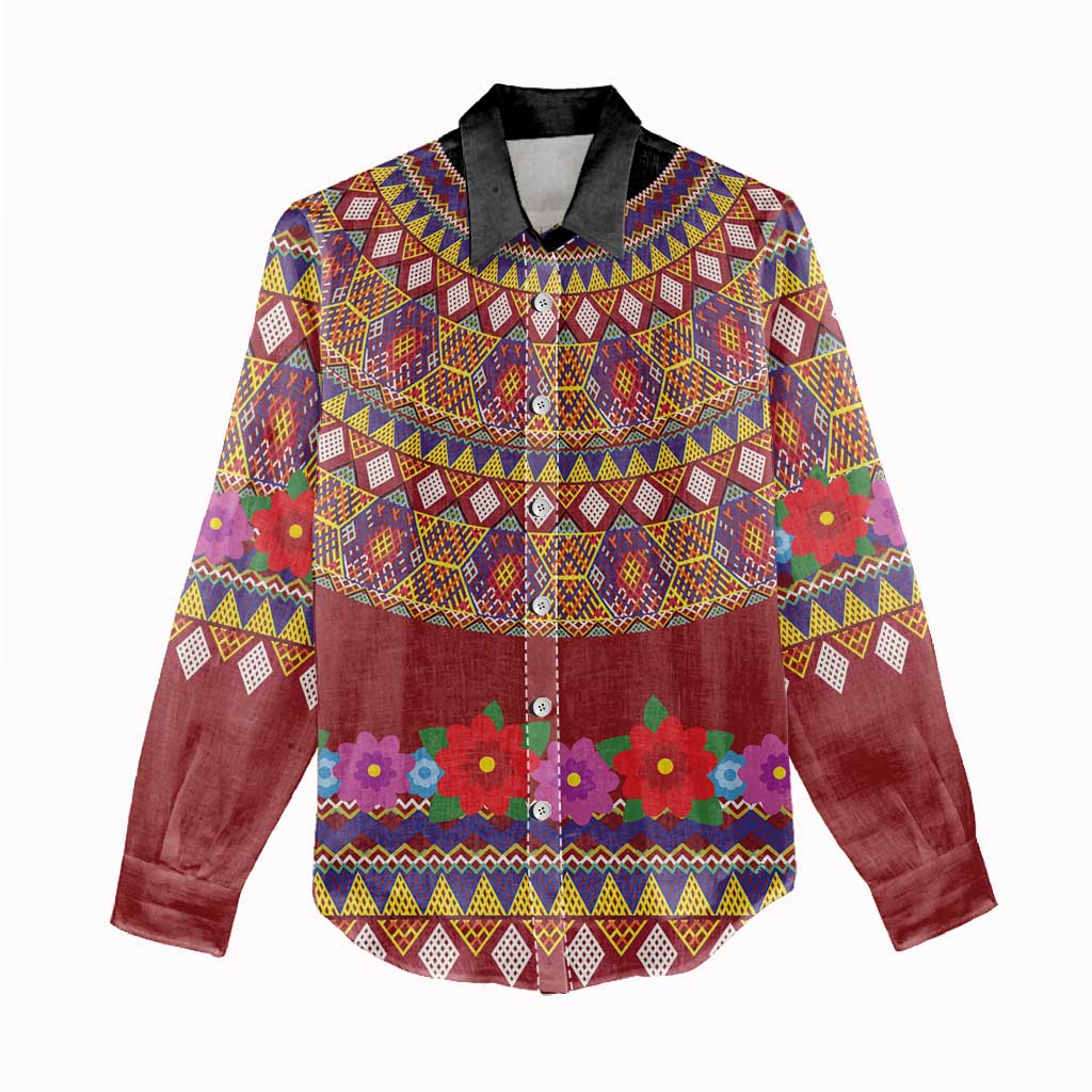 Greenland Costume Women Casual Shirt Tradional Kalaallisuut Pattern