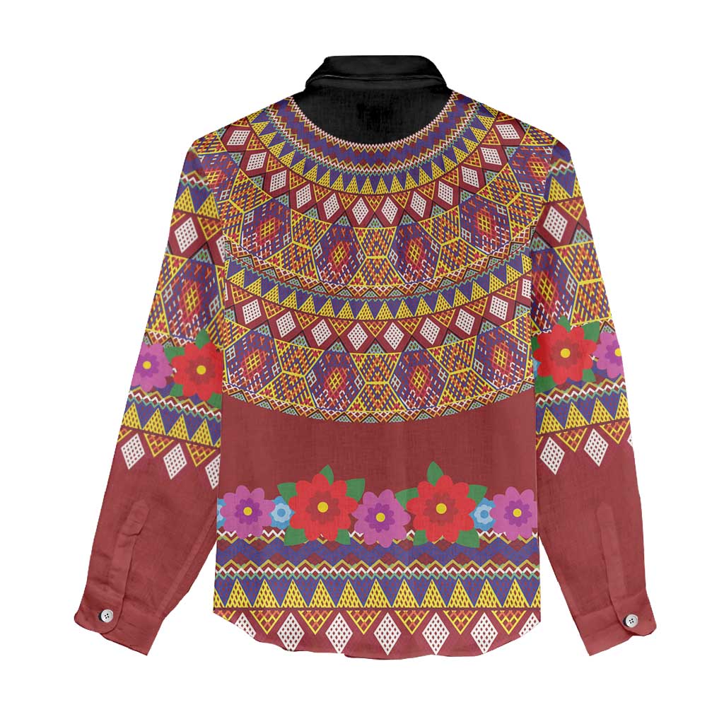 Greenland Costume Women Casual Shirt Tradional Kalaallisuut Pattern