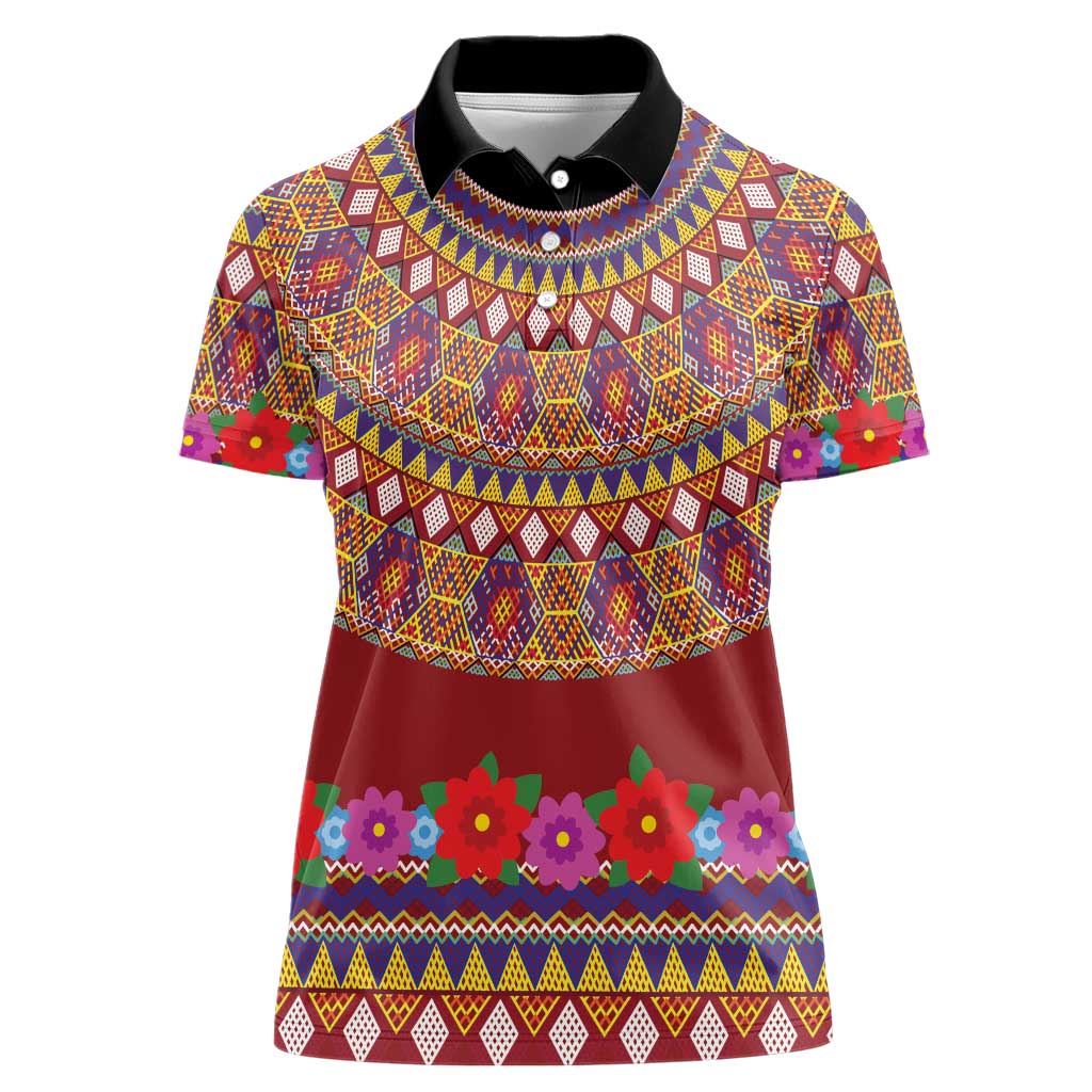 Greenland Costume Women Polo Shirt Tradional Kalaallisuut Pattern