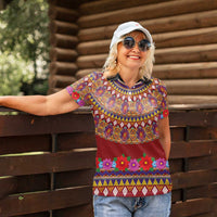 Greenland Costume Women Polo Shirt Tradional Kalaallisuut Pattern