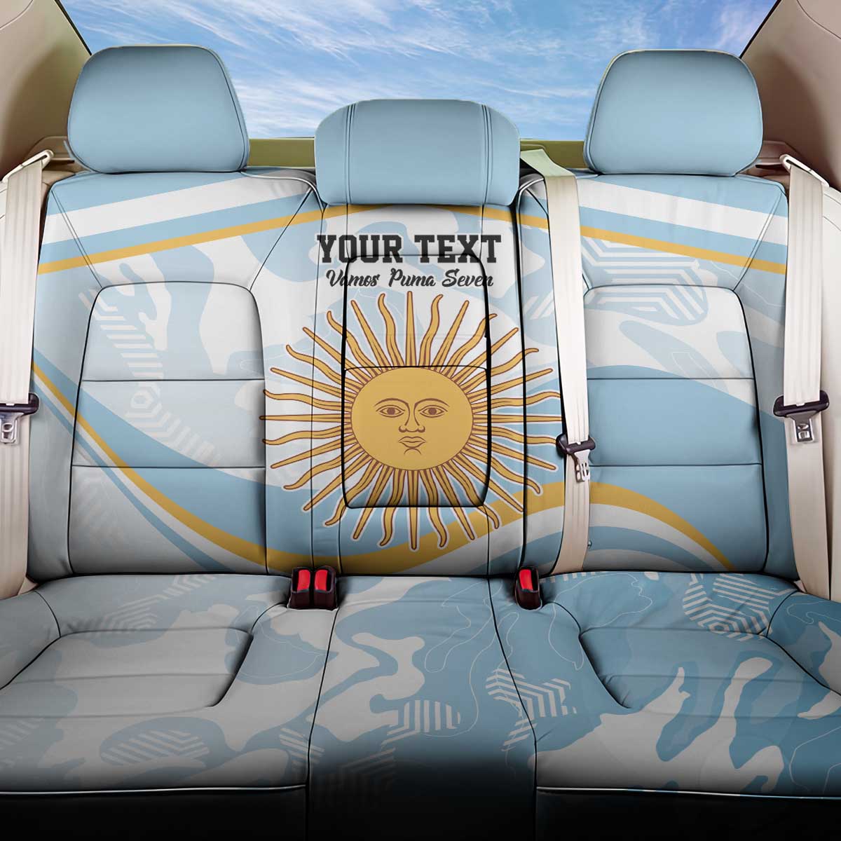 Custom Argentina Rugby Back Car Seat Cover Summer Paris 2024 LT9 - Wonder Print Shop
