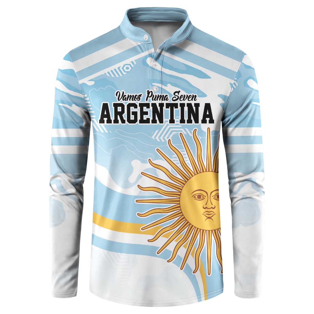Custom Argentina Rugby Button Sweatshirt Summer Paris 2024 LT9 - Wonder Print Shop