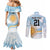 Custom Argentina Rugby Couples Matching Mermaid Dress and Long Sleeve Button Shirt Summer Paris 2024