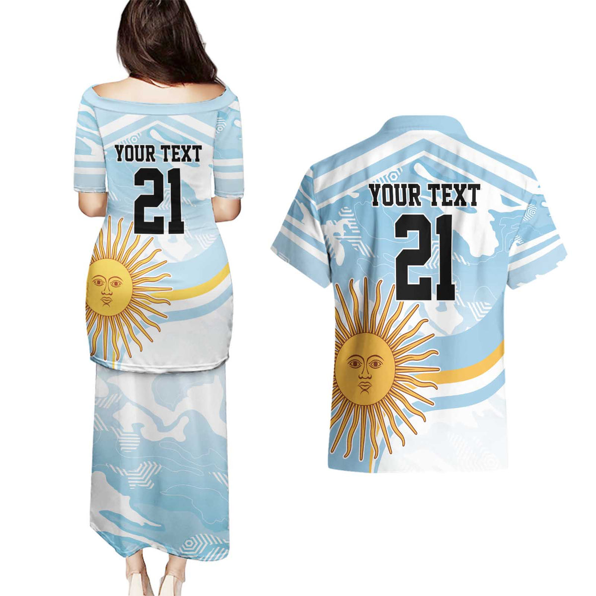Custom Argentina Rugby Couples Matching Puletasi and Hawaiian Shirt Summer Paris 2024 LT9 - Wonder Print Shop