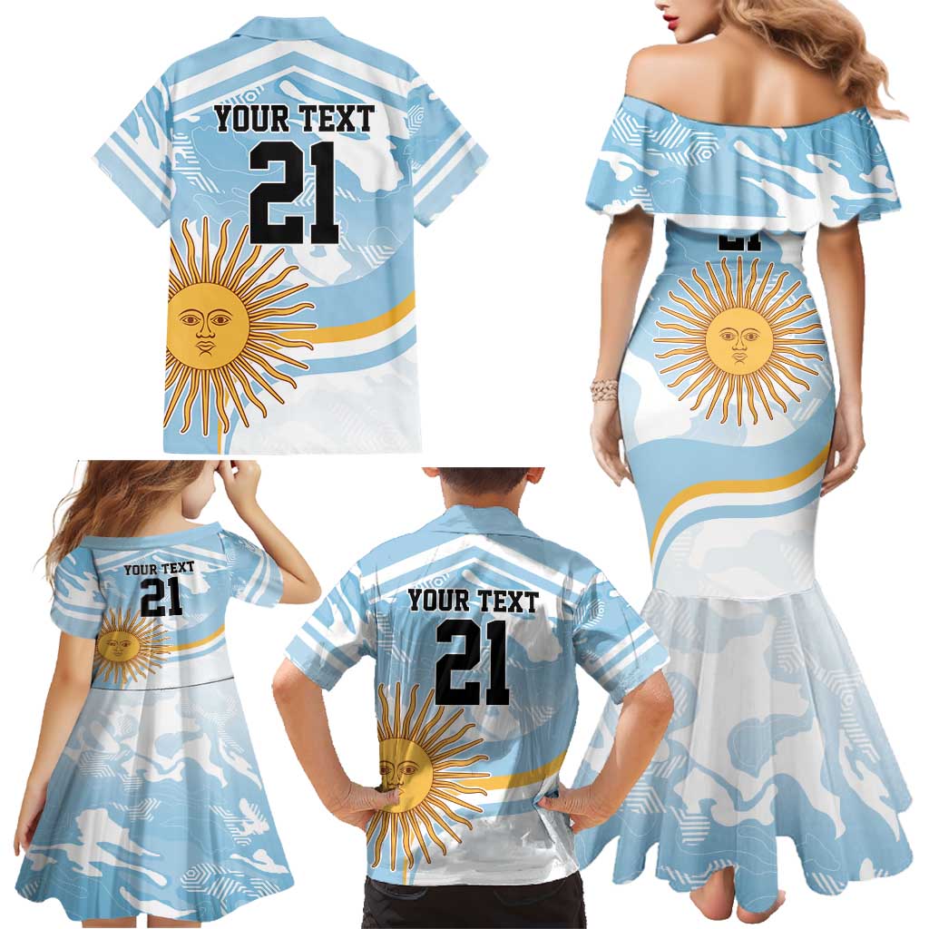 Custom Argentina Rugby Family Matching Mermaid Dress and Hawaiian Shirt Summer Paris 2024 LT9 - Wonder Print Shop