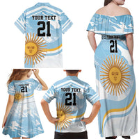 Custom Argentina Rugby Family Matching Off Shoulder Maxi Dress and Hawaiian Shirt Summer Paris 2024 LT9 - Wonder Print Shop