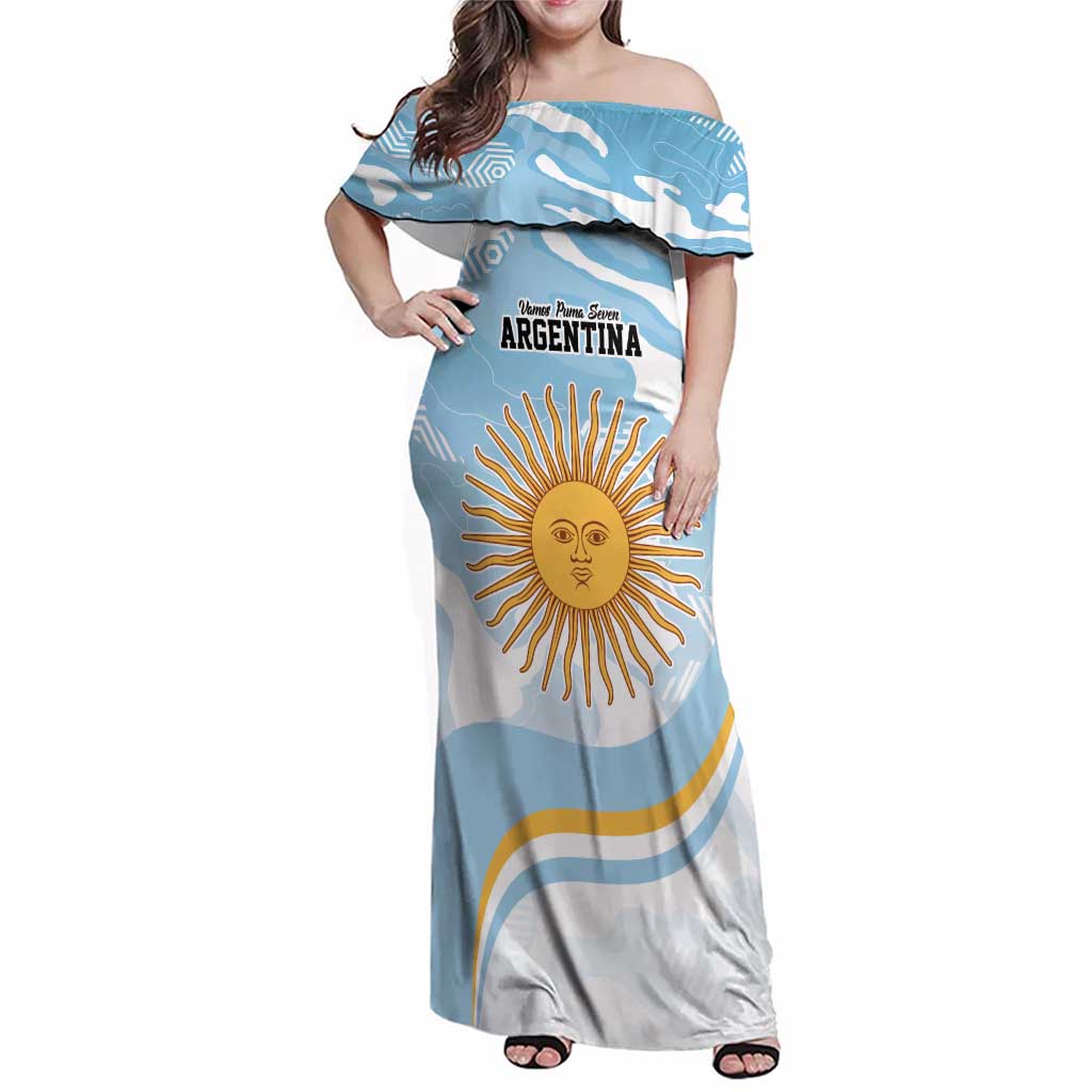 Custom Argentina Rugby Family Matching Off Shoulder Maxi Dress and Hawaiian Shirt Summer Paris 2024 LT9 - Wonder Print Shop