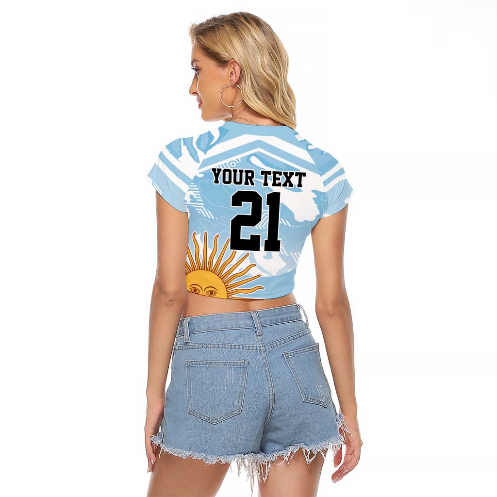 Custom Argentina Rugby Raglan Cropped T Shirt Summer Paris 2024 - Wonder Print Shop