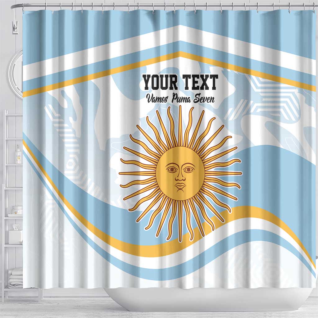 Custom Argentina Rugby Shower Curtain Summer Paris 2024
