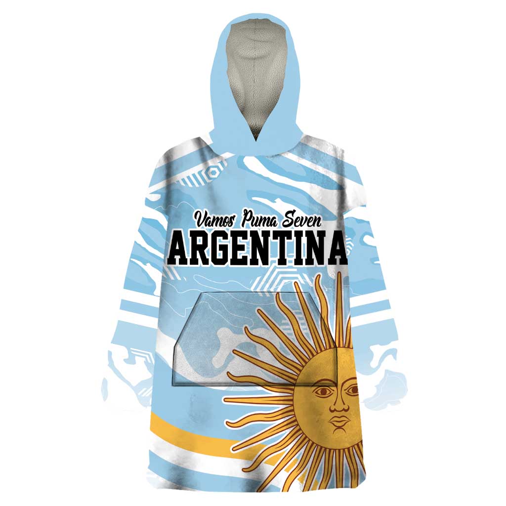 Custom Argentina Rugby Wearable Blanket Hoodie Summer Paris 2024 - Wonder Print Shop