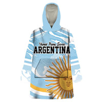 Custom Argentina Rugby Wearable Blanket Hoodie Summer Paris 2024 - Wonder Print Shop