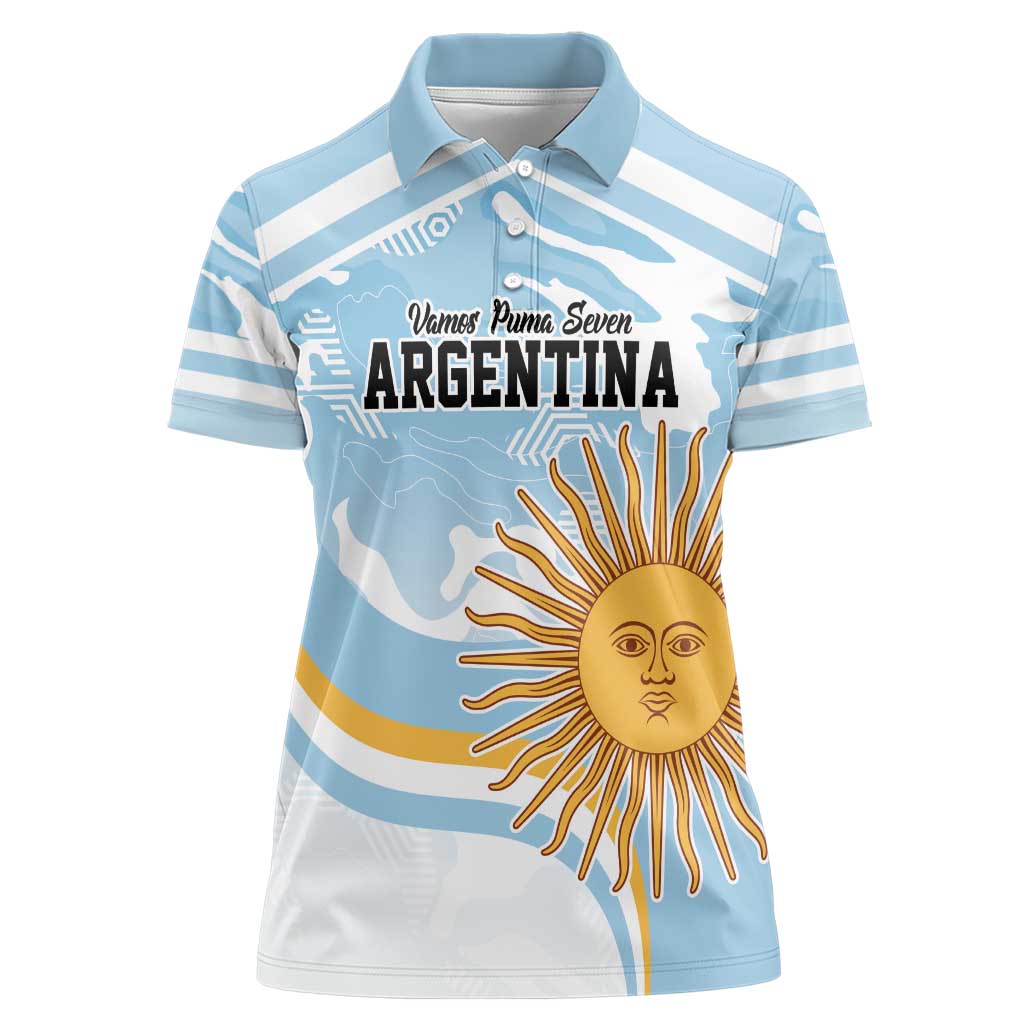 Custom Argentina Rugby Women Polo Shirt Summer Paris 2024 - Wonder Print Shop