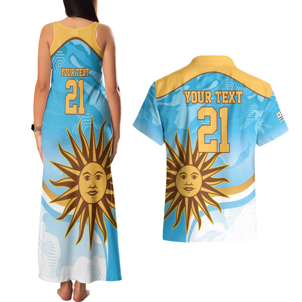 Custom Uruguay Rugby Couples Matching Tank Maxi Dress and Hawaiian Shirt Go Teros Summer Paris 2024 LT9 - Wonder Print Shop