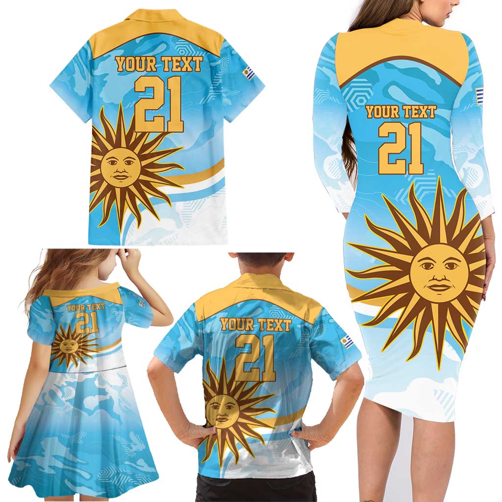 Custom Uruguay Rugby Family Matching Long Sleeve Bodycon Dress and Hawaiian Shirt Go Teros Summer Paris 2024 LT9 - Wonder Print Shop
