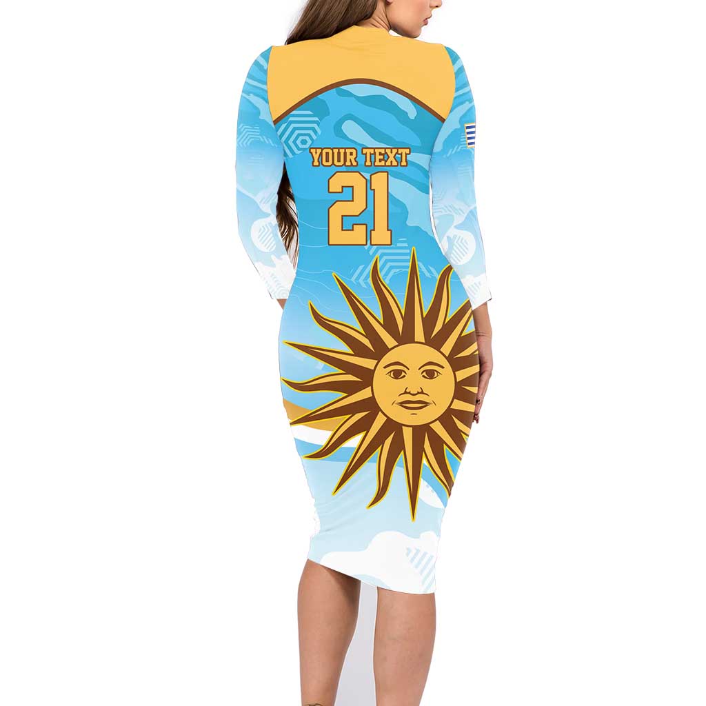 Custom Uruguay Rugby Family Matching Long Sleeve Bodycon Dress and Hawaiian Shirt Go Teros Summer Paris 2024 LT9 - Wonder Print Shop