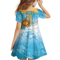 Custom Uruguay Rugby Family Matching Off The Shoulder Long Sleeve Dress and Hawaiian Shirt Go Teros Summer Paris 2024 - Wonder Print Shop