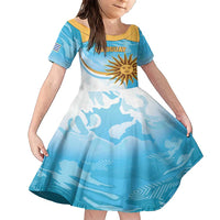 Custom Uruguay Rugby Family Matching Short Sleeve Bodycon Dress and Hawaiian Shirt Go Teros Summer Paris 2024 - Wonder Print Shop