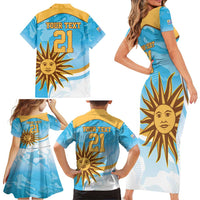 Custom Uruguay Rugby Family Matching Short Sleeve Bodycon Dress and Hawaiian Shirt Go Teros Summer Paris 2024 - Wonder Print Shop