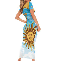 Custom Uruguay Rugby Family Matching Short Sleeve Bodycon Dress and Hawaiian Shirt Go Teros Summer Paris 2024 - Wonder Print Shop